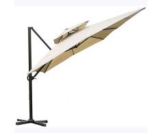JIEH 7.2ft Terrassenschirm Balkonschirm Rechteckiger Sonnenschirm – Höhenverstellbar (Beige),Braun