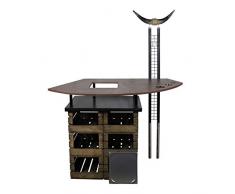 Rogge´s RelaxGrill Grilltisch Longhorn, Stehtisch, Outdoorküche mit integriertem Edelstahlgrill, Außenküche, Gartenküche, Grillküche