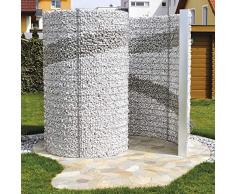 bellissa Gabionen-Schneckendusche - 95630 - Gartendusche in Spiralform - Dekorative Umkleide-Gabione - 230 x 180 x 200 cm