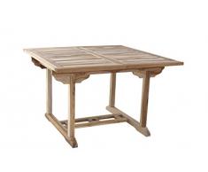 SAM Teak-Holz Gartentisch, Balkontisch Madera, 120-170 x 120 cm, massiver ausziehbarer Holztisch für Ihren Balkon oder Garten