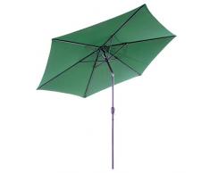Nexos GM35106 Sonnenschirm Ø 290 cm Stahl Gestell UV Schutz UPF 50+ Gartenschirm Marktschirm mit Kurbel, neigbar Schirmstoff Grün wasserabweisend Höhe 230 cm