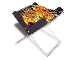 Feli546Bruce Holzkohlegrill, Tragbarer Notebook-Grill Aus Edelstahl, Zusammenklappbar, Holzkohlegrill, Camping-Picknick-Gestell
