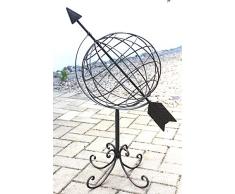 DanDiBo Globus aus Metall 101806 Sonnenuhr aus Schmiedeeisen 72 cm Gartenuhr Gartendeko