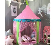 Kinderzelt Prinzessin Spielzelt für Mädchen - Glitzer Castle Kinderzimmer mit Tragetasche - Kinderhaus- Spielzeug für Innen- und Außenspiele 104cm x 140cm (DxH)