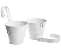 Siena Garden 722612 Blumentopf 2er Set weiss inkl. Halter