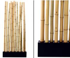 Bambus Raumteiler Paris5 mit ca. 205x90x12cm, Sockel und 13 Rohre gelb 5- 6cm - Sichtschutzzaun Sichtschutzzäune Blickschutz aus Bambus Raumabtrennung Paravent