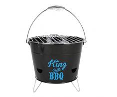 Grilleimer Ø28cm Campinggrill Picknickgrill Eimergrill Partygrill Balkongrill, Variante:King of The BBQ