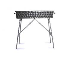 Grillmeister-Schwab.de Schaschlikgrill 80x30cm V2A Edelstahl Mangal Klappbar Handarbeit Holzkohlegrill Mangal BBQшашлычница мангал