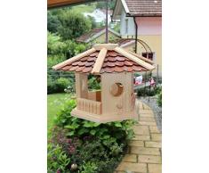 Vogelhaus-Vogelhäuser-(V75)-sechs eck -Vogelfutterhaus Vogelhäuschen-aus Holz-Schreinerarbeit