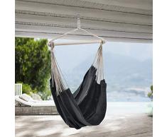 [casa.pro]® XXL Hängesessel Indoor Outdoor Hängesitz bis 150 kg Hängeschaukel Sessel Hängematte Dunkelgrau