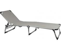 MaxxGarden Sonnenliege Klappbar - Camping Liege Liegestuhl Relaxliege Strandliege - Aluminium - 189x59 cm - grau