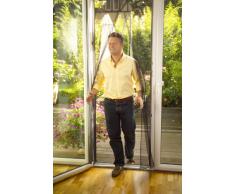 tesa Insect Stop COMFORT Fliegengitter für Türen - Insektenschutz Tür mit Klettband - Fliegen Netz ohne Bohren, anthrazit ( 2 x 65 cm )120 cm x 220 cm