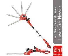 Grizzly Elektro Kombi Heckenschere EKHS 500-51, herausnehmbarer Teleskopstiel, 2 Heckenscheren zu 1 Preis, 500 W, 3.5 m Schnitthöhe