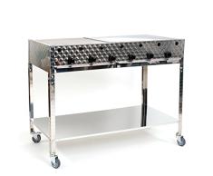 Gasgrill 24 kW mit Grillrost, fahrbar, 6 Flammrohre / 18 Brennleisten, Gasbräter, Gastro Profi Grill