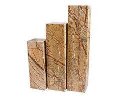 Säule aus 100% hochwertigem indischen Marmor, sehr stabil, als Sockel für Skulptur, Büste, Vasen, oder Galeriesockel oder als Blumensäule, als Dekosäule und Schmucksäule, Schlicht, klassische Optik, Standfest, ideal für