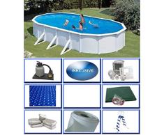 Summer Fun Stahlwandbecken Set Grandy oval 3,00m x 5,00m x 1,20m Folie 0,3mm All Inklusive Set Pool Ovalpool / 300 x 500 x 120 cm Stahlwandpool
