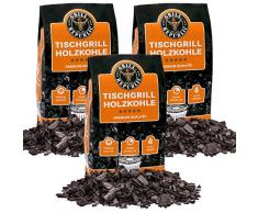 Grill Republic Tischgrill-Kohle 3x 2,5kg / 100% reine Buchenholzkohle für rauchfreie Tischgrills wie den Lotusgrill