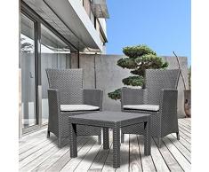LD Balkon Sitzgruppe Utah Graphit Balkonmöbel Rattanmöbel Gartenmöbel