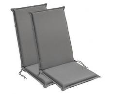 sleepling Outdoor 193929 2er Set Hochlehner Gartenstuhl Auflage 120 x 50 x 6 cm, anthrazitgrau