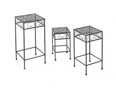 Kobolo Elegante Blumenhocker aus Metall mit wunderschöner Verzierung im 3er Set