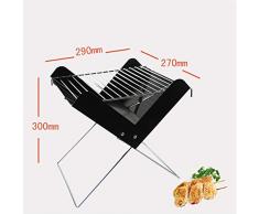 RXRENXIA Notebook Faltgrill-Portable Picknick-Grill mit Chrome Plated Cooking Grid, Grill Grill Leichtgewichtige Camping Portable Grill Outdoor Garden Balcony Outdoor 2-3 People-schwarz