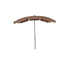 greemotion Sonnenschirm mit UV-Schutz - Balkonschirm in Taupe-Grau - Gartenschirm knickbar - Terrassenschirm rechteckig - Outdoor-Schirm für Balkon, Terrasse & Garten