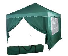 INSTENT® Basic 3x3m Faltpavillon, Pavillon, WASSERDICHT (SGS geprüft) + UV-Schutz 50+ (TÜV Rheinland geprüft), inkl. Zubehör, Auswahl: Seitenteile + Farbe Weiß Champagner Blau Grün Burgund Anthrazit