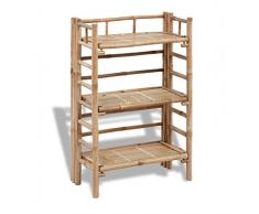 vidaXL Blumenregal Bambus Holzregal Standregal Pflanzregal Bücherregal Regal