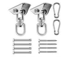 Awroutdoor 450KG Kapazität Edelstahl 360° Drehen Deckenhaken Schaukel, Schaukelhaken, aufhängung Haken mit Schraube für Beton Holz Sets Spielplatz Veranda Sitz Trapeze Yoga 2-teiliges Set