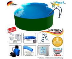 Achtformpool 4,70 x 3,00 x 1,25 m Achtformbecken Komplettset Stahlwandpool Achtform Pool