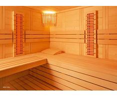 Massivholzsauna Eckeinstieg 234 x 206 x 204 Infrarot Saunaofen finnischer Betrieb