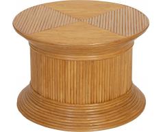 Runde Blumensäule, Pflanzenständer aus echtem Rattan / Blumenhocker Ø60x40cm (Honig)