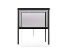 jarolift 4 in 1 Zanzara Insektenschutzrollo Insektenschutz Fenster Alurahmen, 160 x 180 cm (B x H), anthrazit