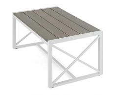 Nexos Gartentisch Aluminium Polywood 160x92x73 cm Terrassentisch Veranda-Tisch ESS-Tisch Gartenmöbel Holzoptik