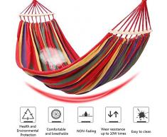 KUYT Hängematte Im Freien Bunt, Atmungsaktiv Fransen Camping Garten Tuchhängematte, Hängematte Ultraleicht mit Seilabdeckungen, Befestigungsgurte und Karabiner inklusive (190 * 80cm)