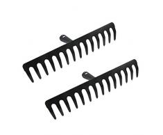 2pcs / Pack Rasenlüfter Rechen Rasen Harke Heurechen Laubrechen Landschaftsbesen Rasenrechen Werkzeugkopf für Garten
