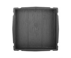 @tec Betonform Schalungsform Gießform Plastikformen für Beton, Terrassenplatte - Trittsteinplatte - Gehwegplatte - Betonplatte - Trittstein Holzoptik 40x40x4 cm