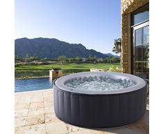 BRAST Whirlpool MSpa aufblasbar für 4 Personen SPA Ø180x70cm In-Outdoor Pool 118 Massagedüsen Timer Heizung Aufblasfunktion per Knopfdruck TÜV geprüft Bubble Spa Wellness Massage