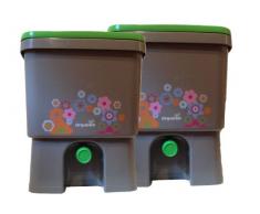 Organico Bokashi Kompost-Eimer für Küchenabfälle 2er Set für Effektive Mikroorganismen