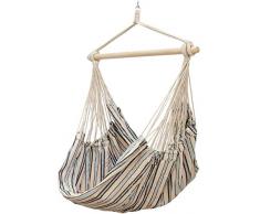 EYEPOWER XXL Hängesessel 185x130cm Hängestuhl bis 150 kg Baumwolle Hängesitz 2 Personen Hängematte Hängeschaukel Mediterran