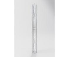 GABIONA Säule Steinkorb-Gabione eckig, Maschenweite 5 x 5 cm, Höhe 230 cm, Spiralverschluss, galvanisch verzinkt (17 x 17 cm)