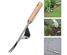 ALWWL Werkzeuge für Gartengabeln, Unkrautstecher Unkrautjäter, Edelstahl-Unkrautjäter, Edelstahl und Holz, für Pflanzen Jäten Garten Bauernhof, für Pflanzen Jäten Garten Bauernhof