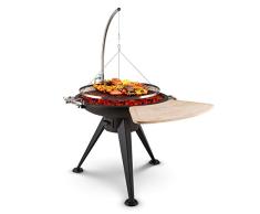 blumfeldt Delion - Feuerschale, Feuerkorb, Schwenkgrill, Galgengrill, Ø Grillrost: 70 cm, Ø Feuerschale: 80 cm, Edelstahlfeuerschale, Seilzug, schwarz