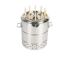 DMMW Holzkohlegrill im Freien hängender Ofen des rostfreien Stahls rauchloser tragbarer Ofen automatischer Grill-Fassgrill (Size : S)