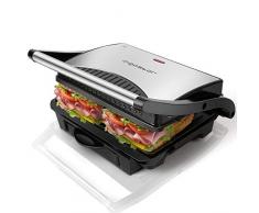 Aigostar Kontaktgrill, Multi-Grill, Sandwichtoaster,1000 Watt, Kältetaste, Nonstick, Lichtanzeige, BPA frei, Silber,Hett 30HHJ