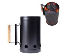 YDYG -Kamin-Starter, Grillholzkohle-Feuer-Starter Eimer, Fast Ignition Lighter Barrel, Edelstahl Herd, Zubehör-Outdoor-Küche Schwarz