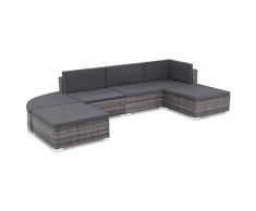 Festnight Gartensofa-Set 16-TLG. | Poly Rattan Lounge Set Lounge Möbel | Lounge Sofa Garnitur | Rattan Gartenmöbel Gartenset | Garten Sitzgruppe | Gartengarnitur | Grau