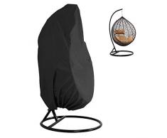 Hängesessel Schutzhülle Schwebesessel Oxford Wasserdicht Wetterfest Terrasse Schaukelstuhl Abdeckung mit Kordelzug Schwarz, 190 x 115 cm