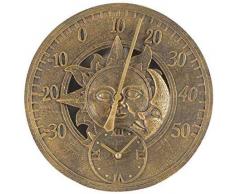 Garden Mile Groß Vintage Modern Retro-stil Garten Innen/Außenbereich Wanduhr Dekorativ Zaun Ornament Thermometer Luftdruck Montierbar Wetterfest Wetter Station Hygrometer Passend für KücheHeim