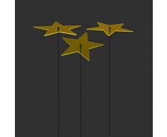 SUNPLAY Sonnenfänger Sterne Lisa in GELB, 3 Stück je 10 cm Durchmesser im Set + 35 cm Schwingstäbe